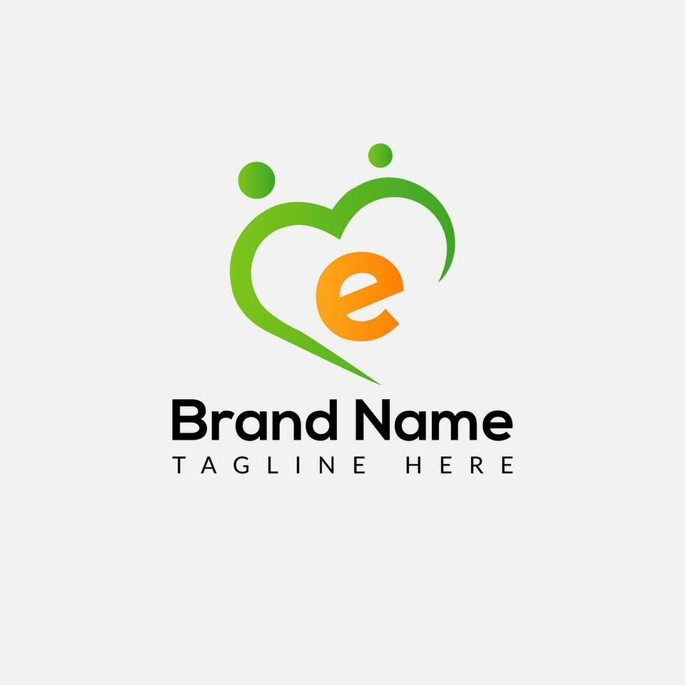 Health Logo on Letter E Sign. Health Icon with Logotype Concept vector