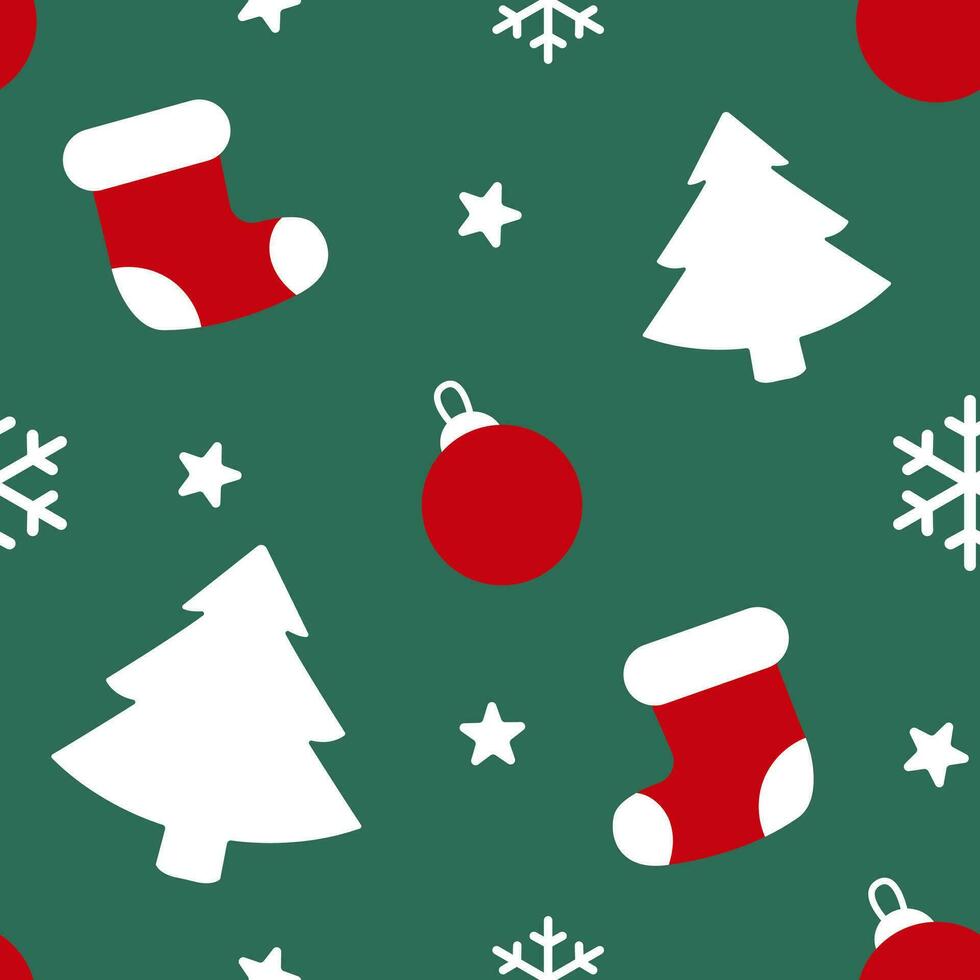 Christmas seamless pattern. Merry christmas clip art paper, sample green vector background