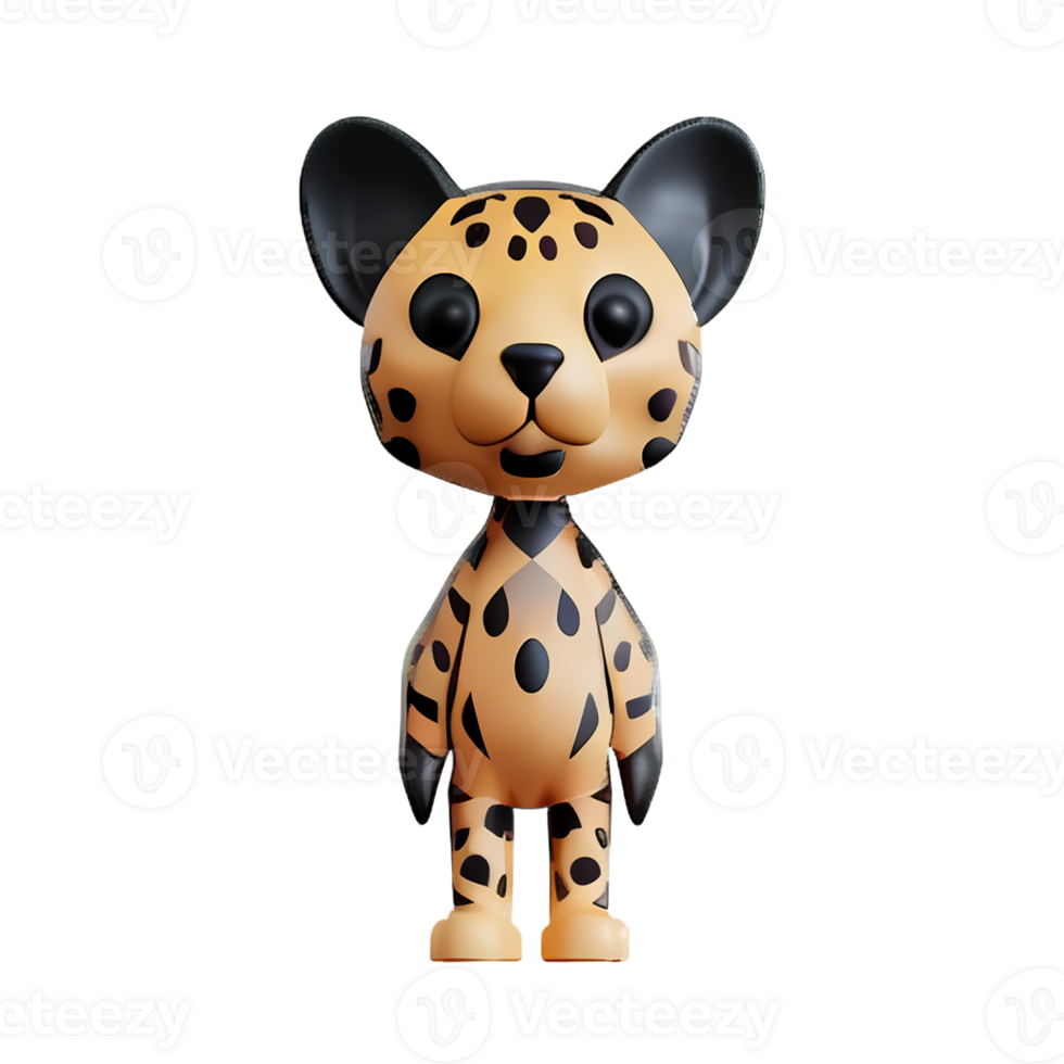 cheetah 3d rendering icon illustration png