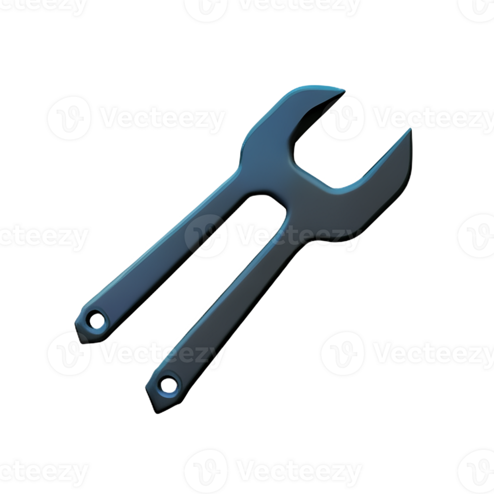 wrench 3d rendering icon illustration png