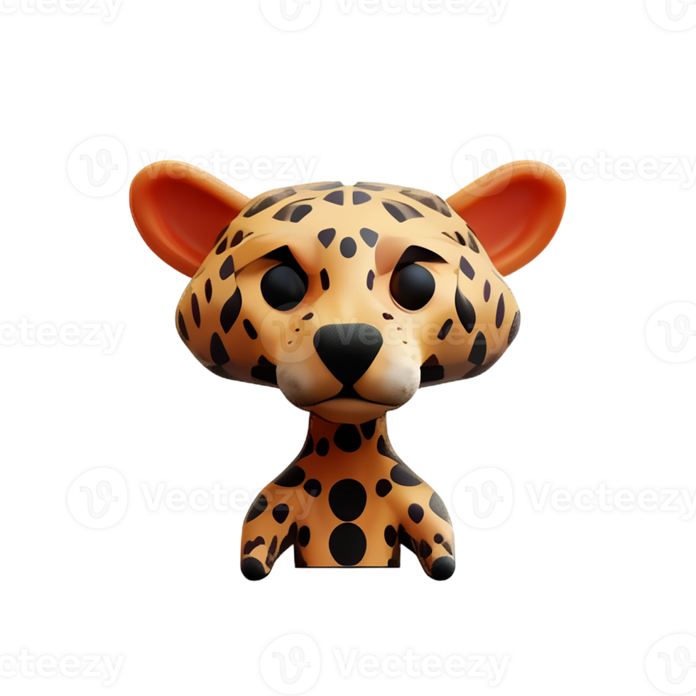 cheetah 3d rendering icon illustration png