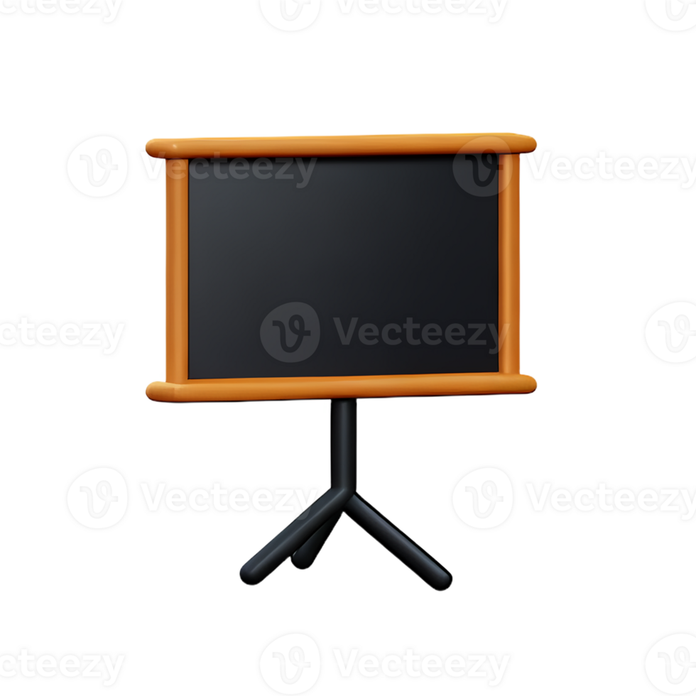 blackboard 3d rendering icon illustration png