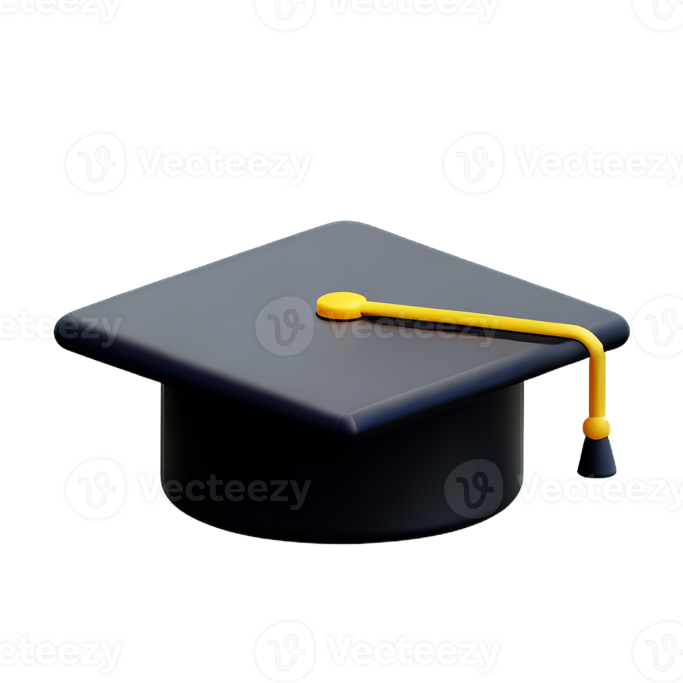 graduation hat 3d rendering icon illustration png