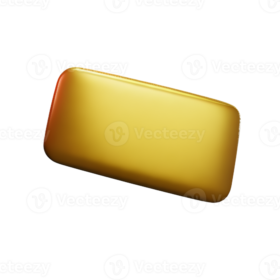 gold bar 3d rendering icon illustration png