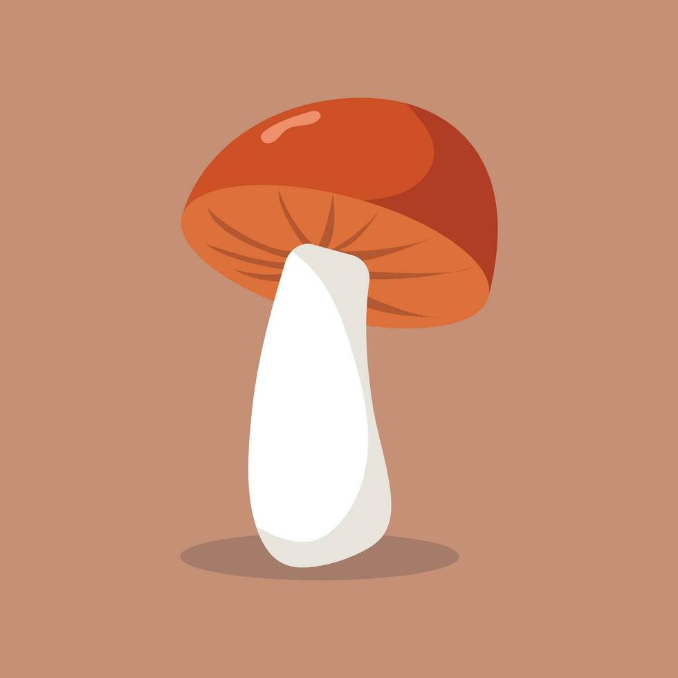 Mushroom isolated on a beige background. vector