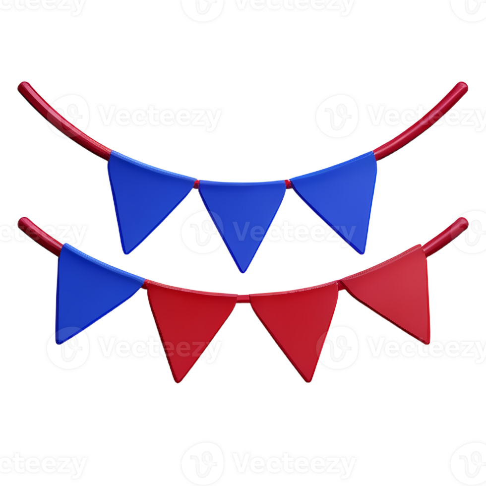bunting 3d rendering icon illustration png
