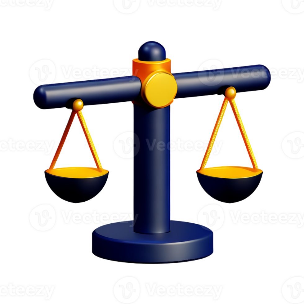 rättvisa 3d tolkning ikon illustration png