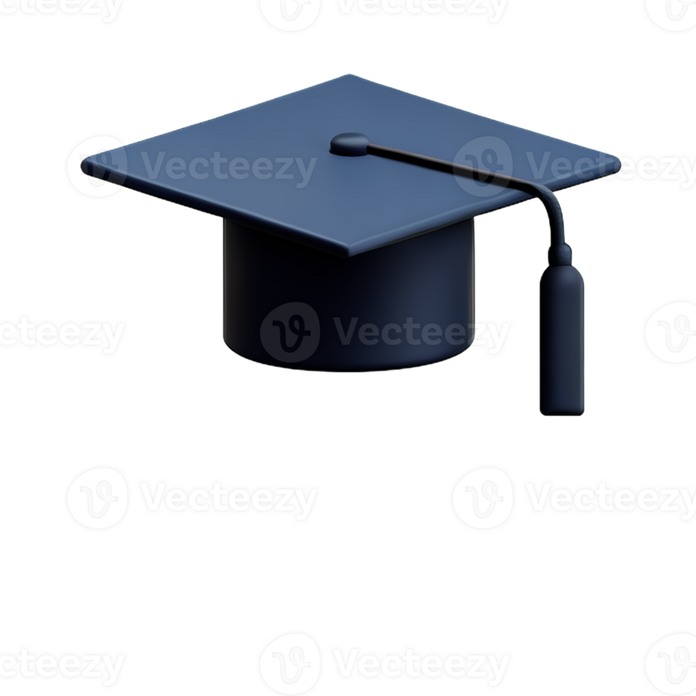 graduation hat 3d rendering icon illustration png
