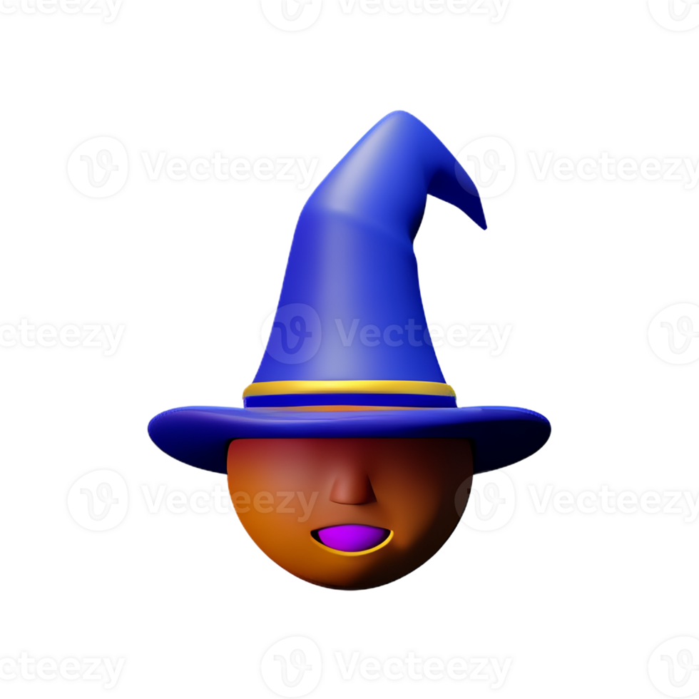 wizard face 3d rendering icon illustration png