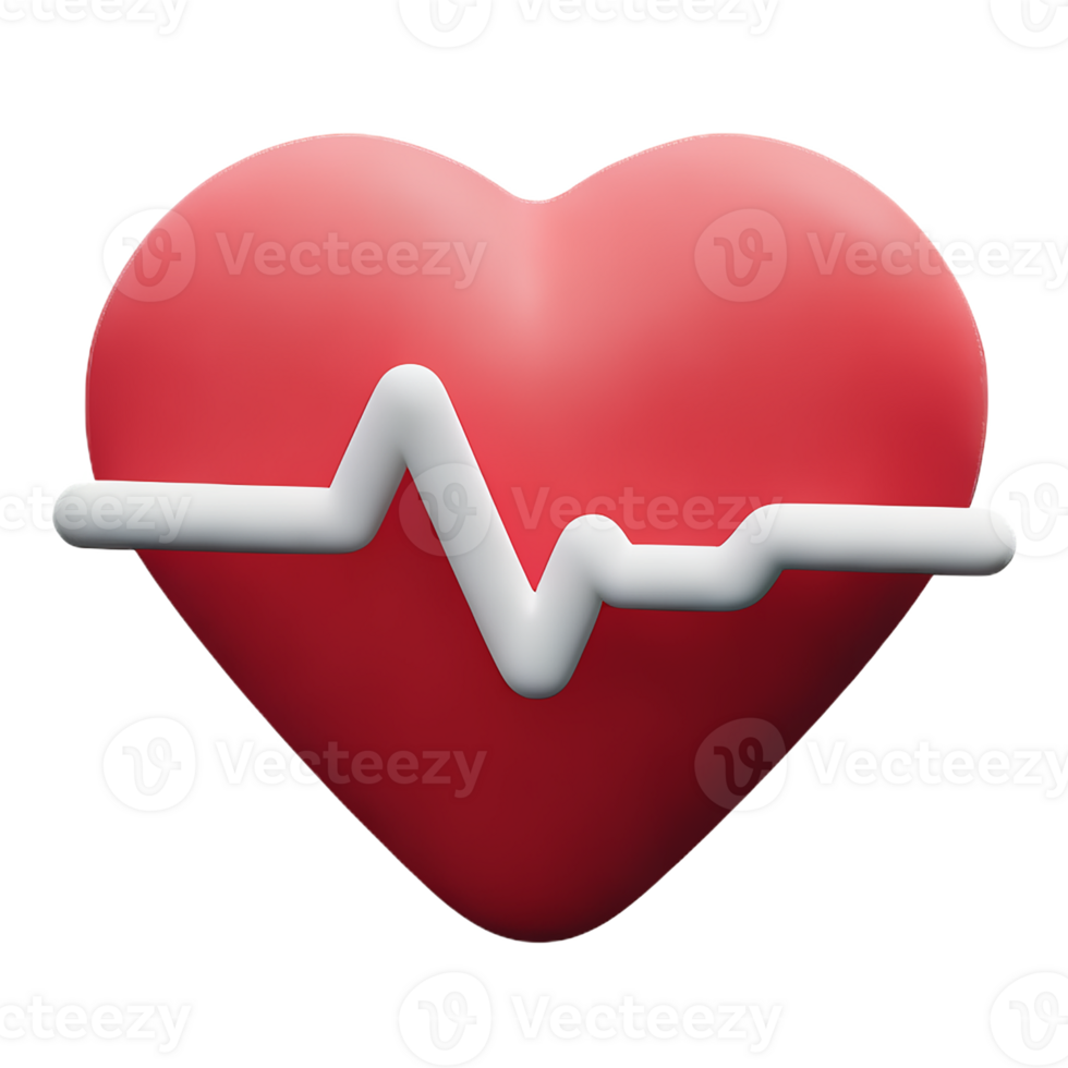 heartbeat 3d rendering icon illustration png