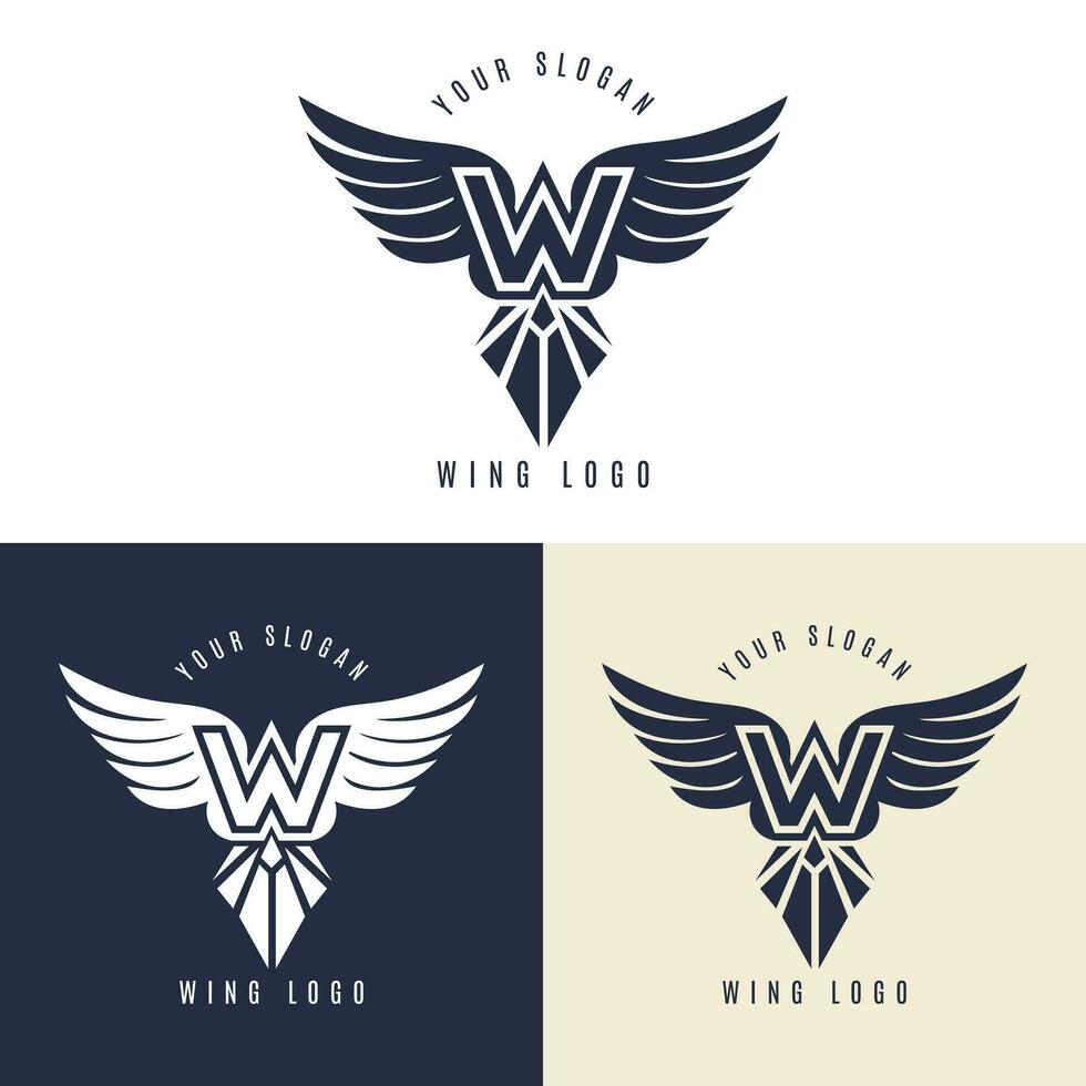 W letter for wings logo design, combination w letter and wings. - Vector. vector