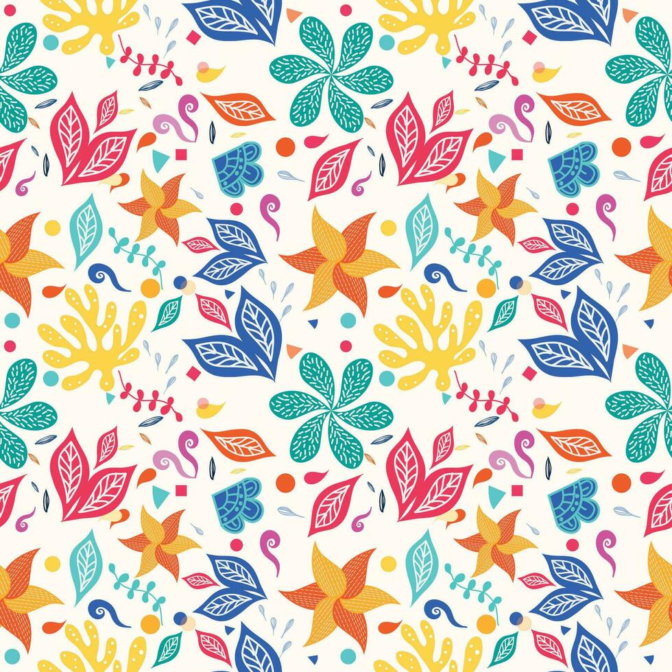 Geometric surface pattern  textile design floral seamless pattern vector