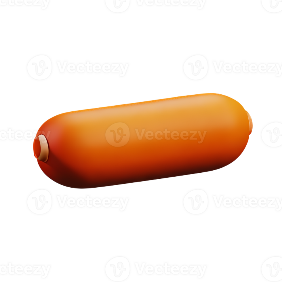 sausage 3d rendering icon illustration png