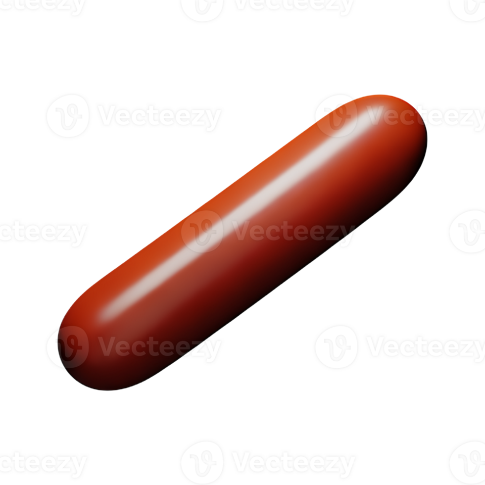 sausage 3d rendering icon illustration png
