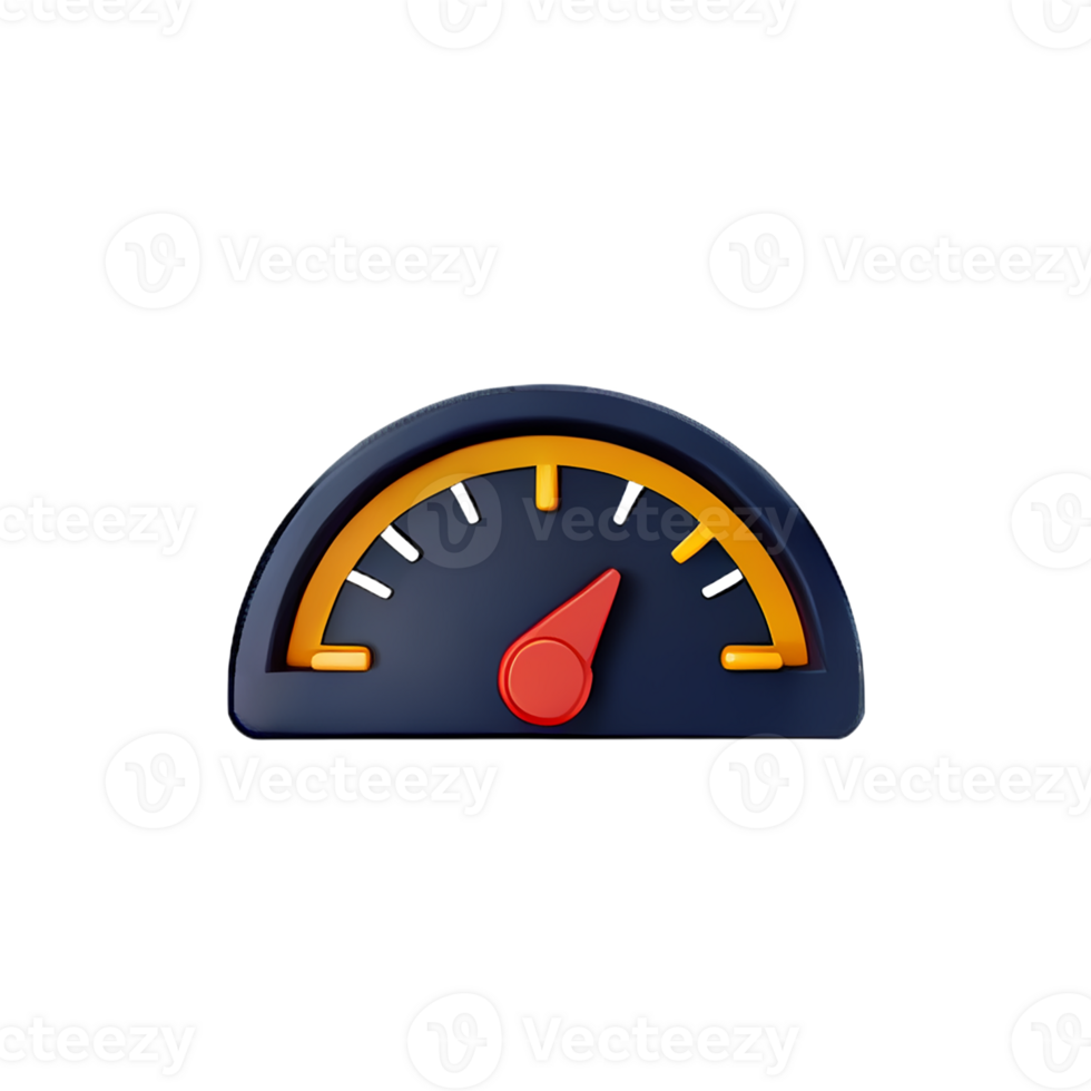 speedometer 3d rendering icon illustration png