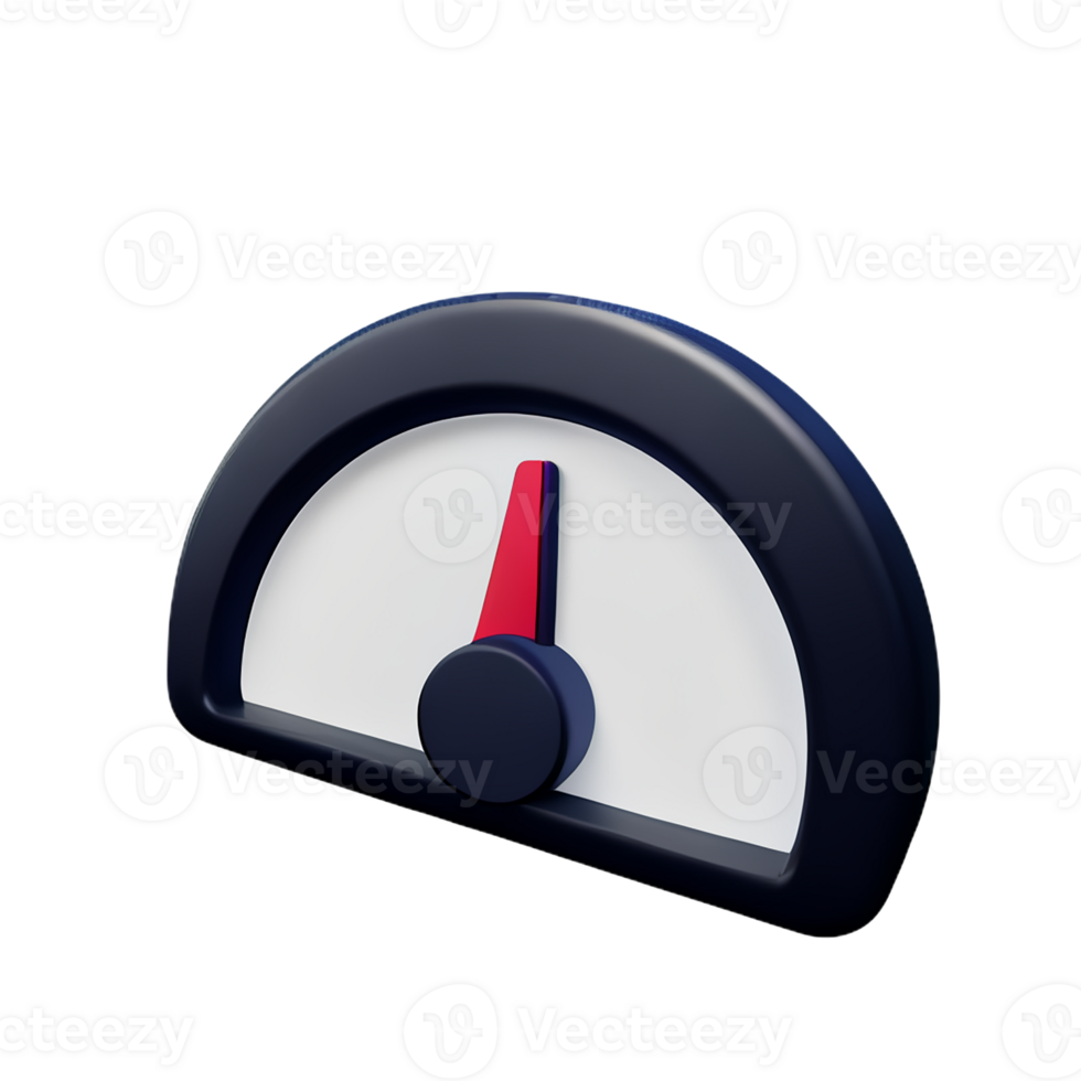 speedometer 3d rendering icon illustration png