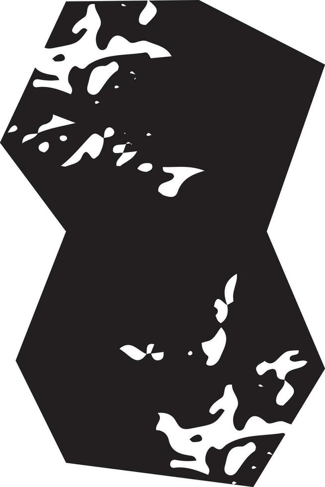Display alphabet grunge corner paper cut font number 8 eight vector