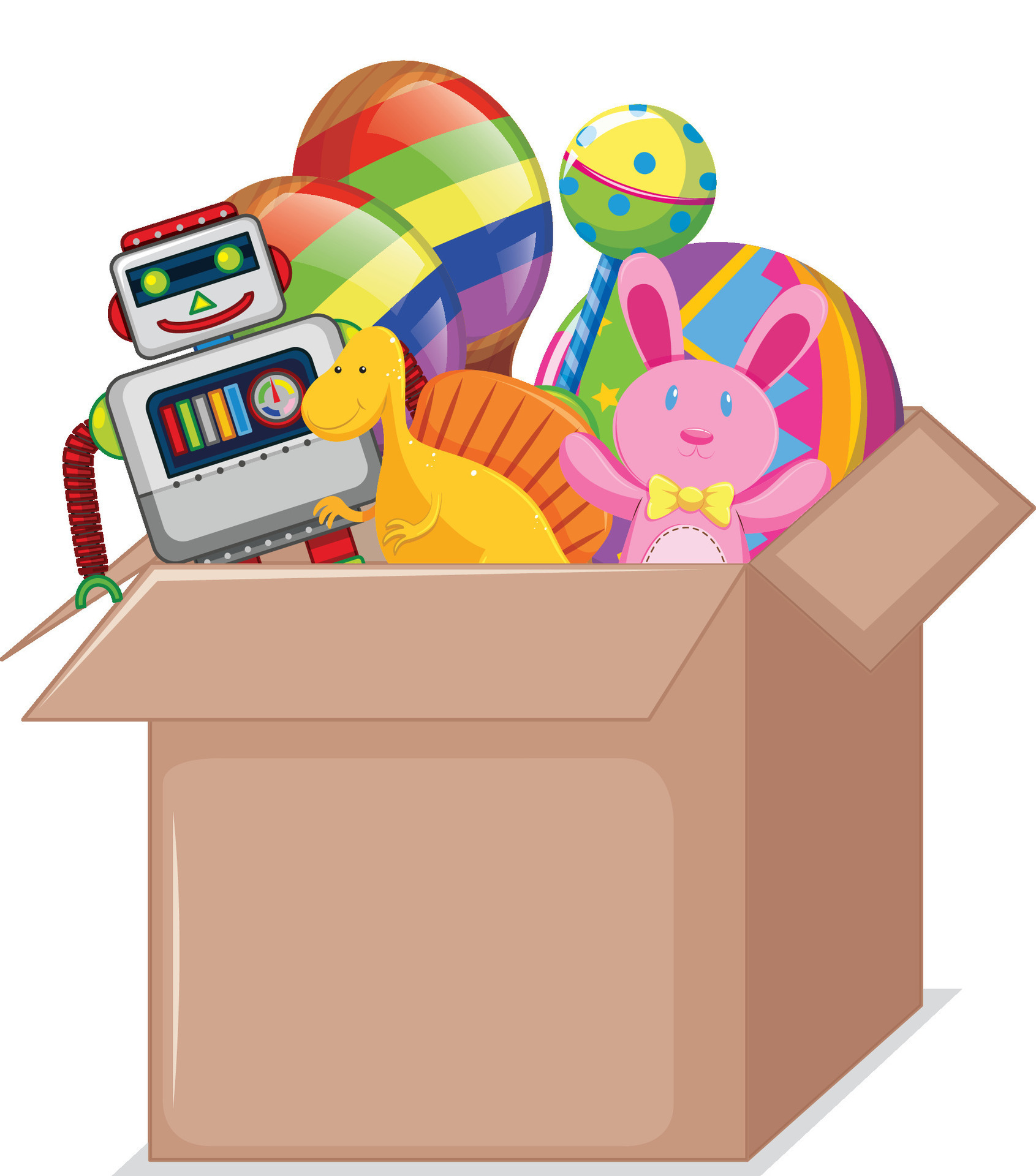 toybox with toys on white background 29435406 Vector Art at Vecteezy