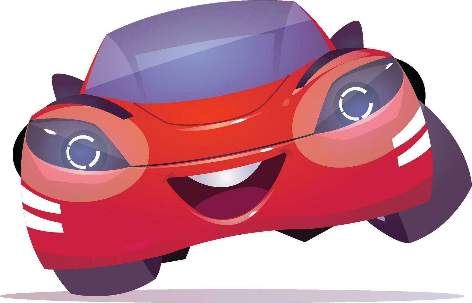 contento rojo color coche para niños vector