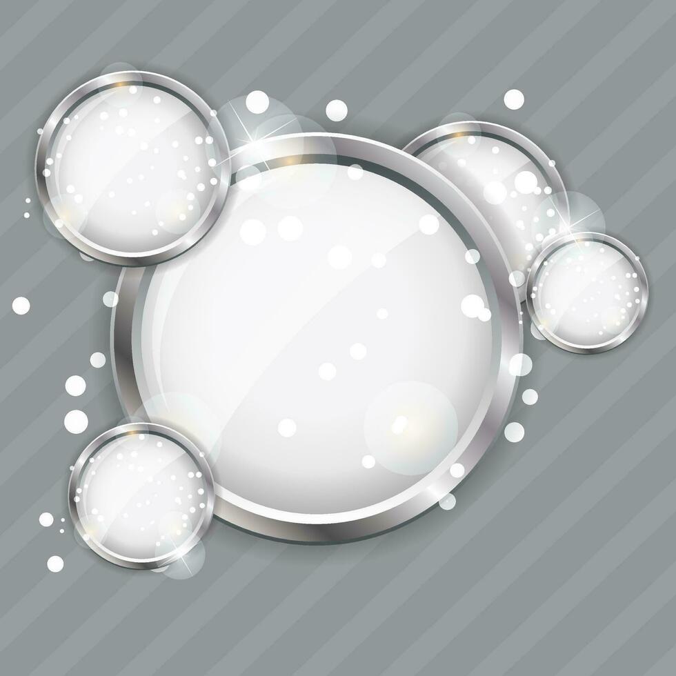 Glass frame on abstract metal background vector