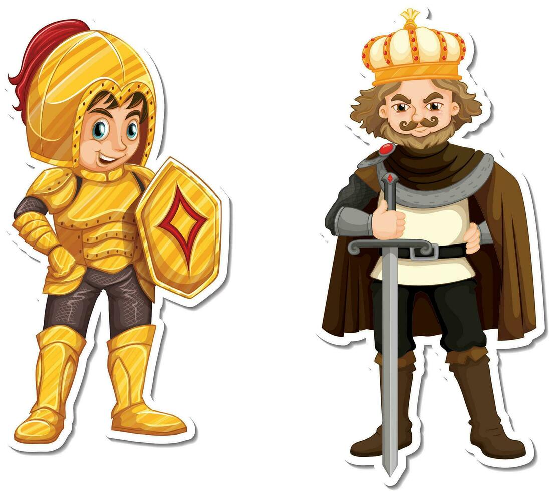 a king and armor holding sword vector