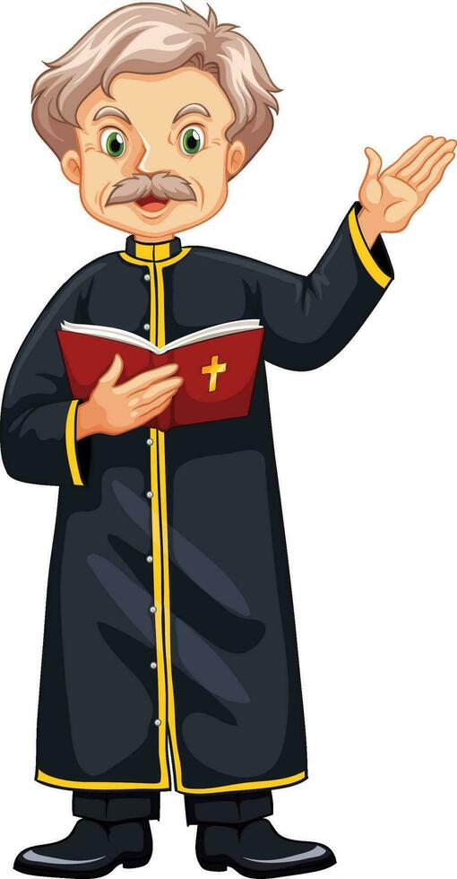 Priest Preaching From Bible vector