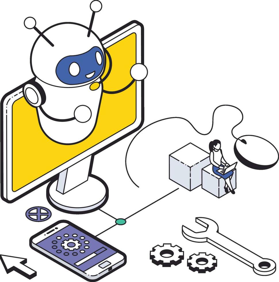Tech support illustrations on white bakground vector