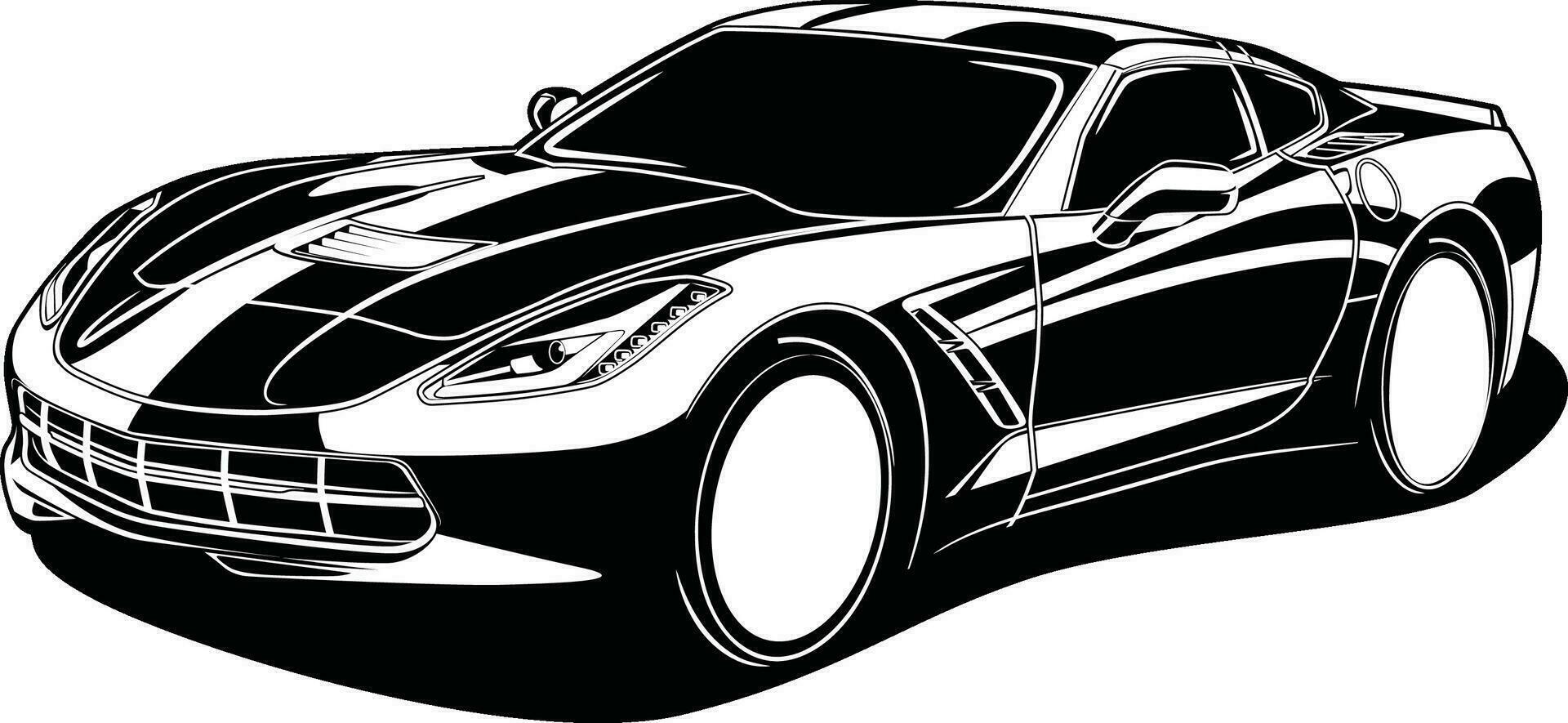 Silhouette black car vector