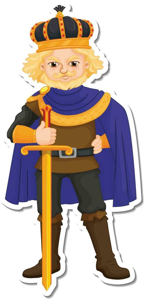 King With Silver Sword Illustration vector