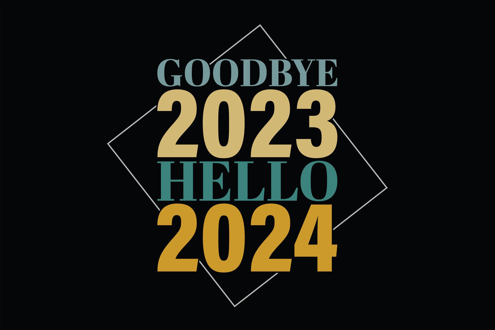 Good Bye 2023 Hello 2024 Funny Happy New Year 2024 TShirt Design