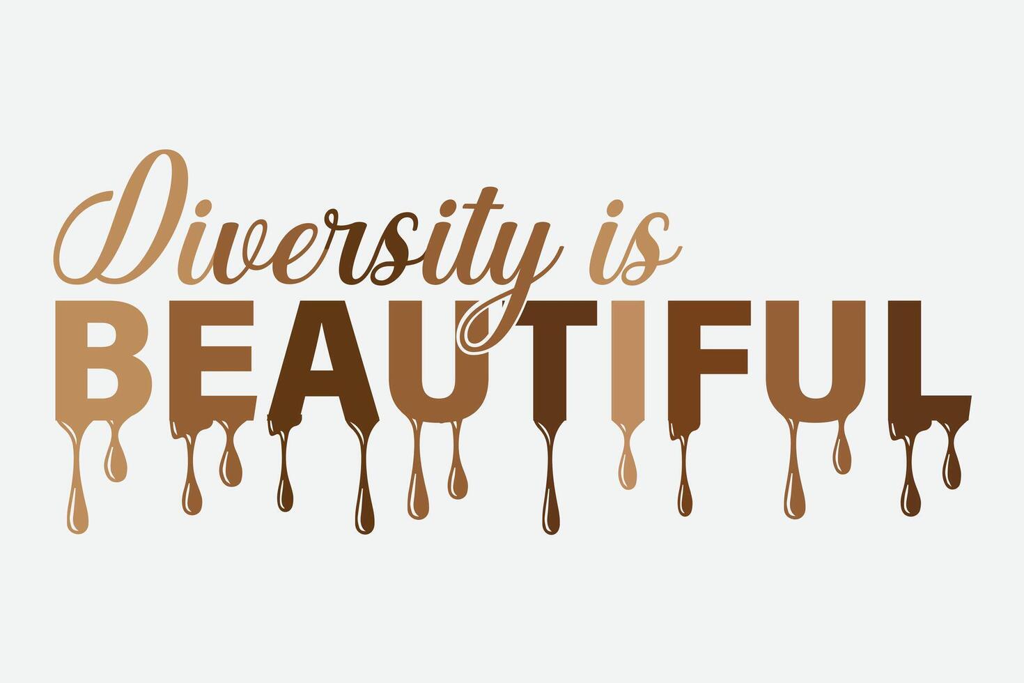 Diversity is Beautiful Cute Melanin African American Women T-Shirt Design vector