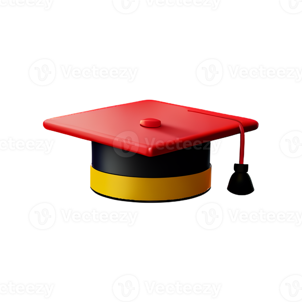 graduation hat 3d rendering icon illustration png