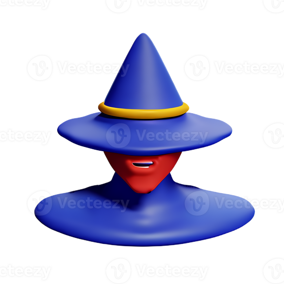 wizard face 3d rendering icon illustration png