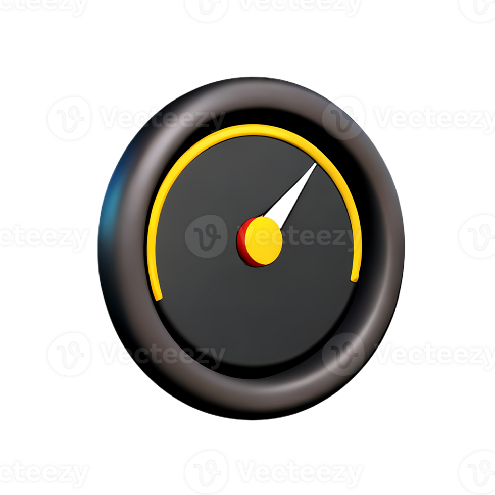 speedometer 3d rendering icon illustration png