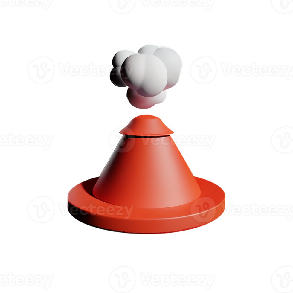 volcano 3d rendering icon illustration png
