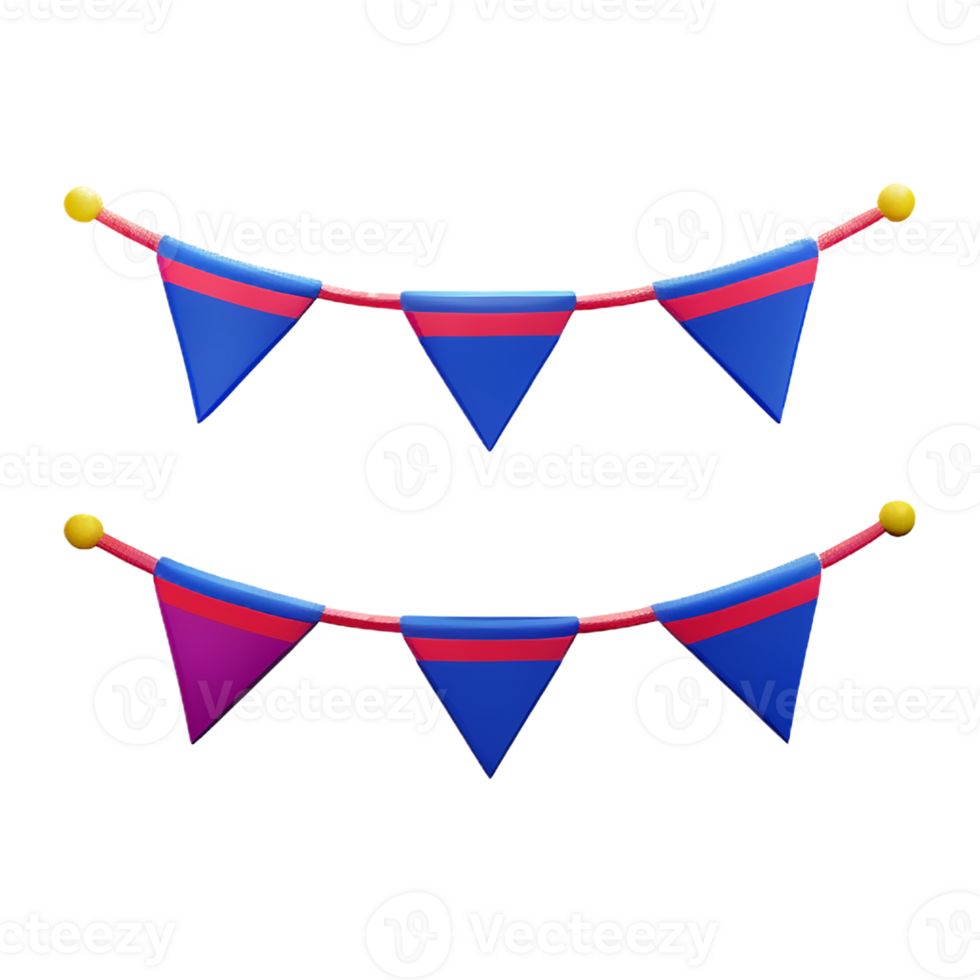 bunting 3d rendering icon illustration png