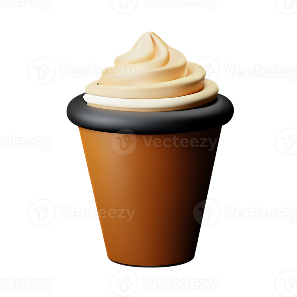 cappuccino 3d rendering icon illustration png