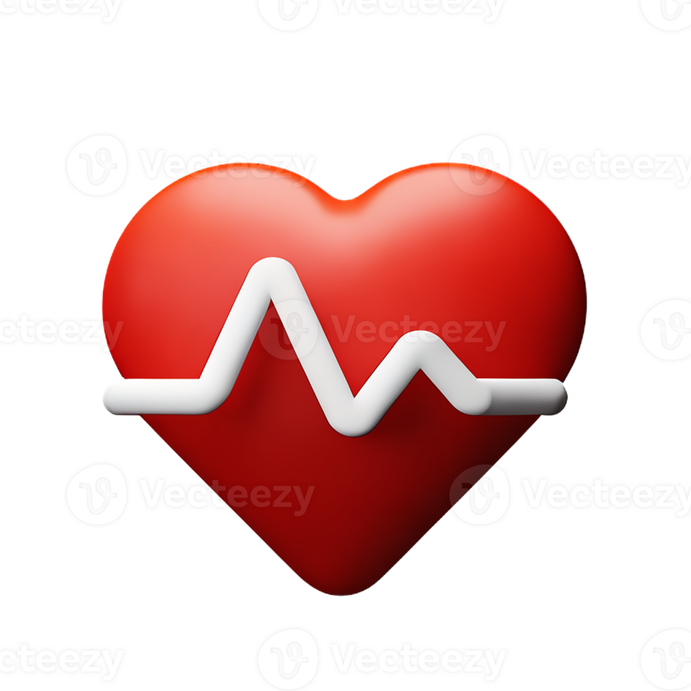 heartbeat 3d rendering icon illustration png