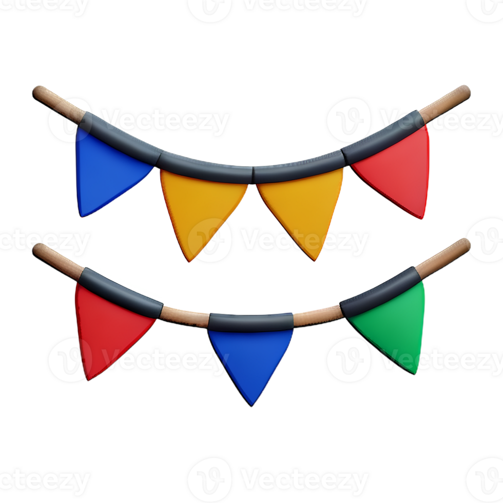 bunting 3d rendering icon illustration png