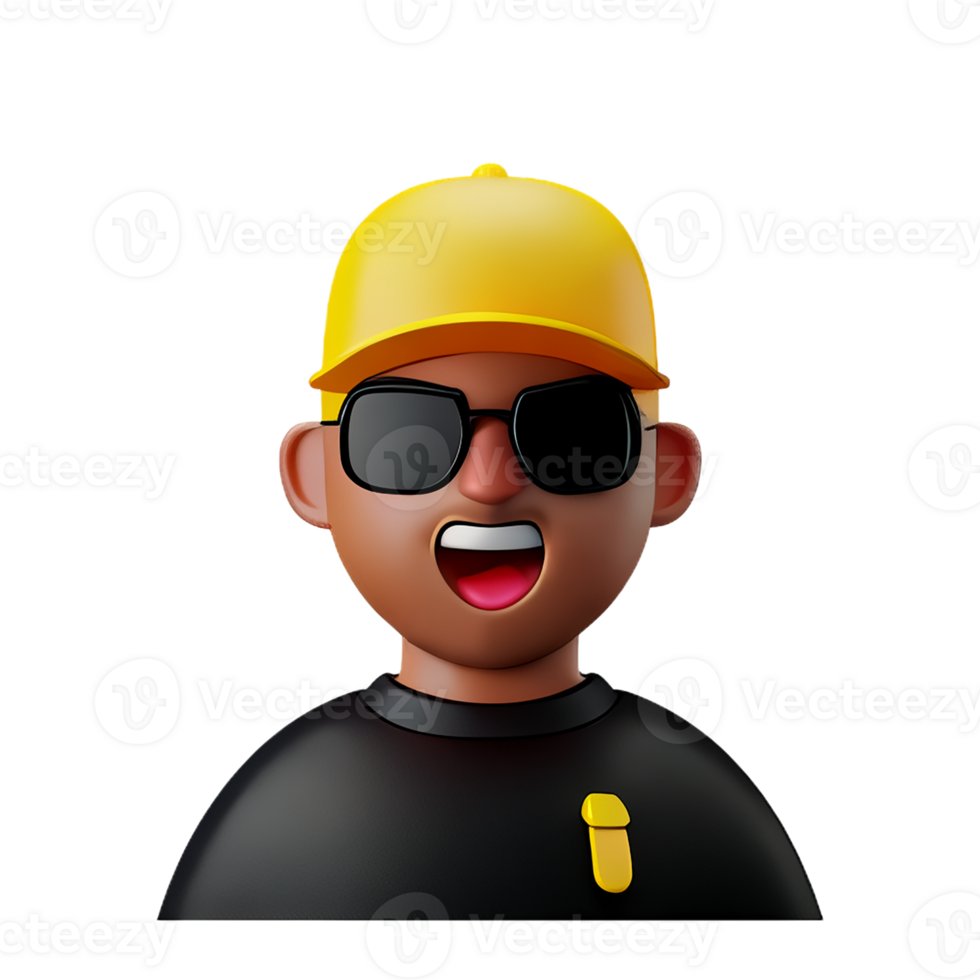 gangster face 3d rendering icon illustration png