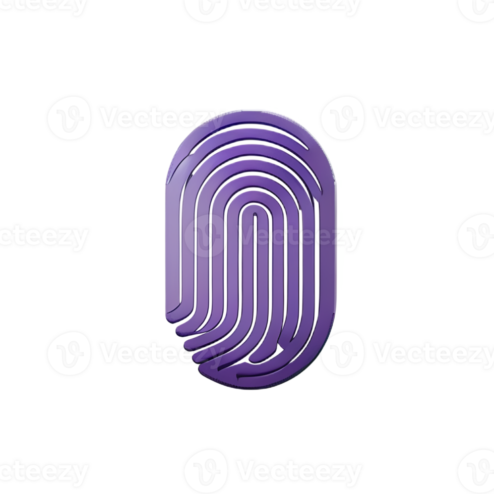 fingerprint 3d rendering icon illustration png