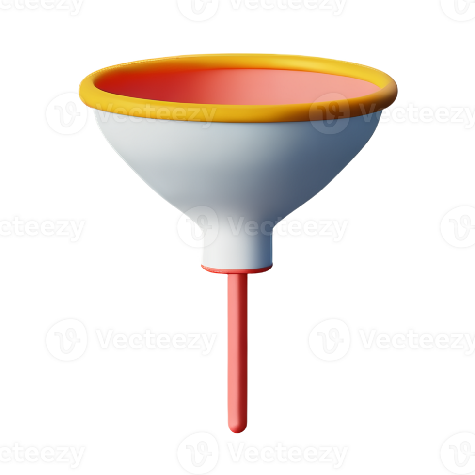 funnel 3d rendering icon illustration png