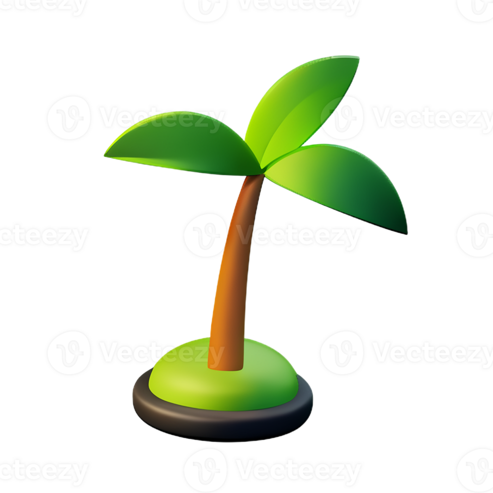 banana tree 3d rendering icon illustration png