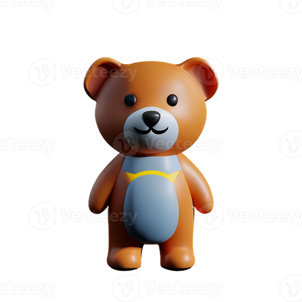 teddy 3d rendering icon illustration png
