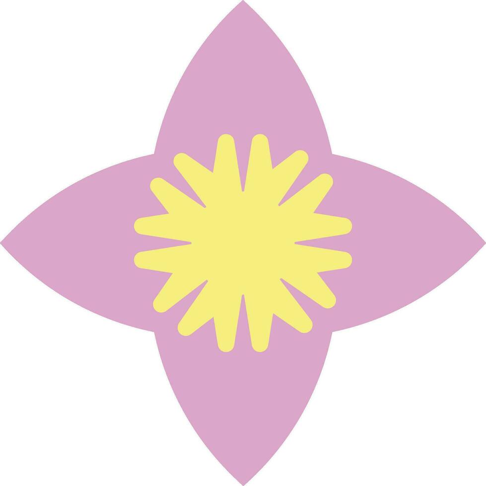 Pink Yellow Simple Geometric Flower Element vector