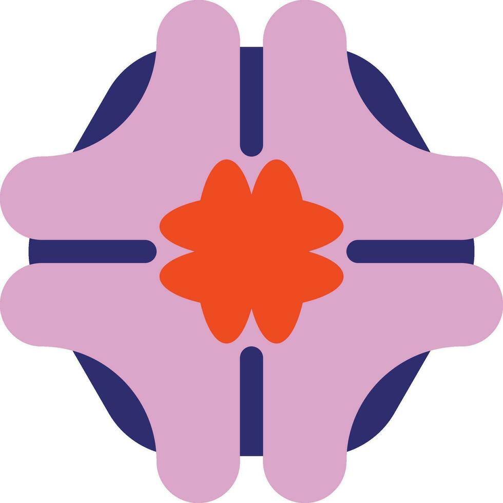 Pink Blue Simple Geometric Flower Element vector