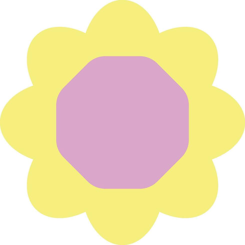 Pink Yellow Simple Geometric Flower Element vector