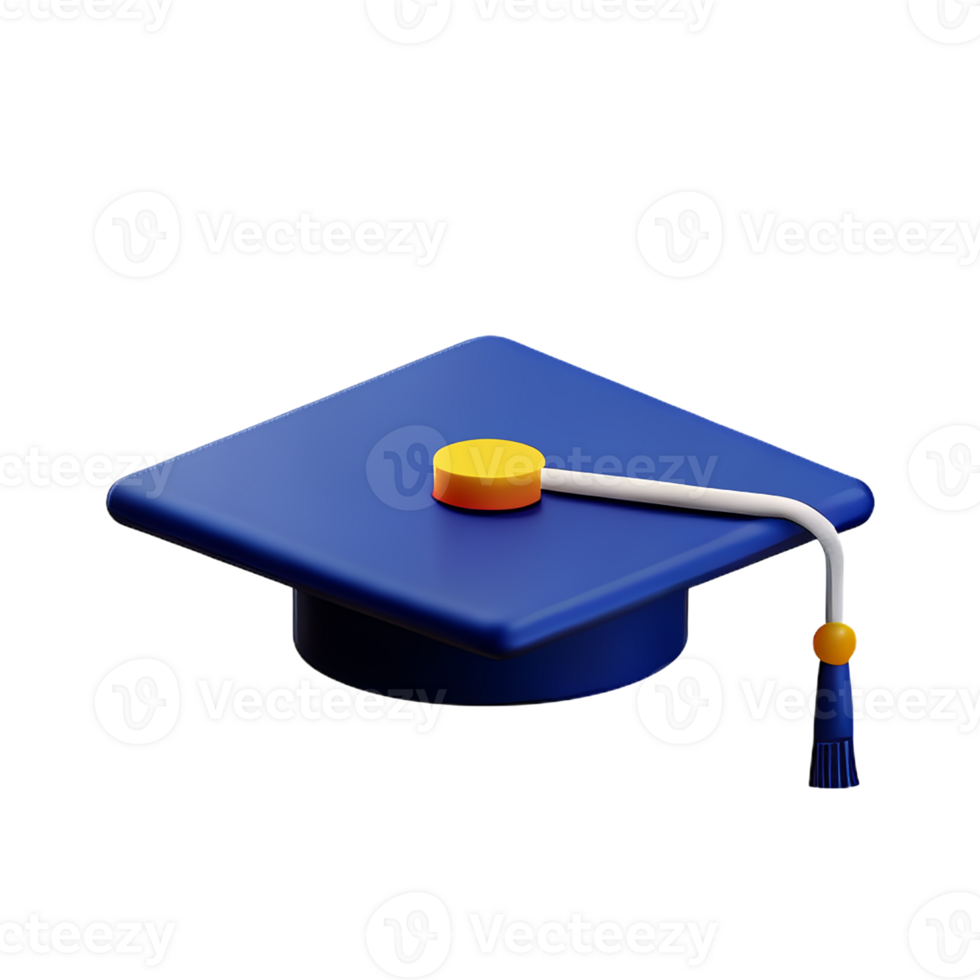 graduation hat 3d rendering icon illustration png