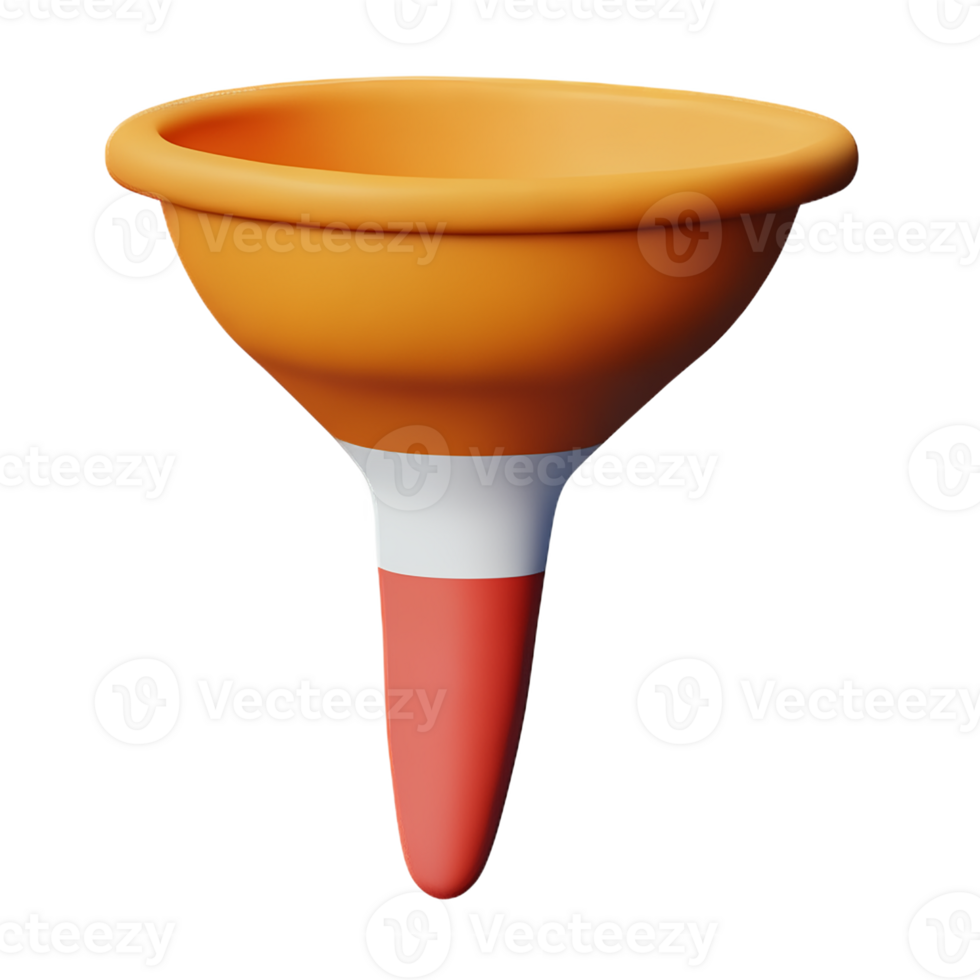 funnel 3d rendering icon illustration png