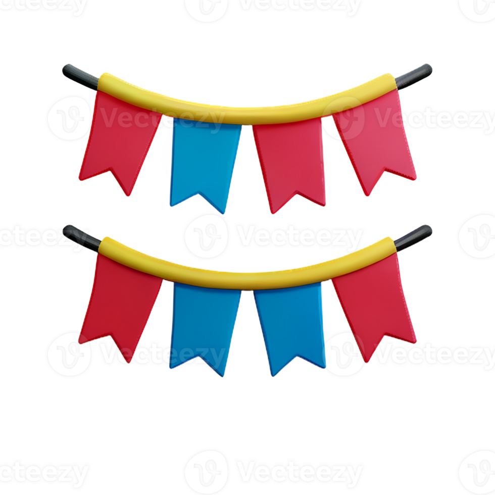 bunting 3d rendering icon illustration png